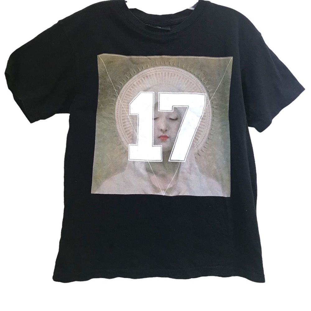 Givenchy Madonna 17 Graphic Cotton T Shirt Top Short Sleeves Unisex Crew Black L